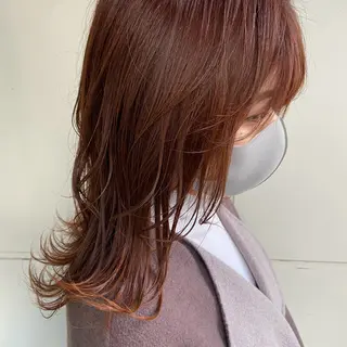 セミロング カラー ハイトーン/小顔 カット/Ayumuのヘアスタイル