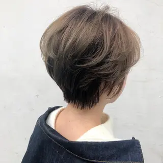 ショート カラー パーマ ヘアアレンジ 【白髪ぼかし 専門GBG】自由が丘のヘアスタイル