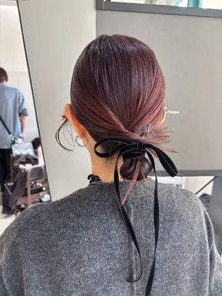 ヘアアレンジ ブリーチなしWカラー ヘアセット菜希のヘアスタイル