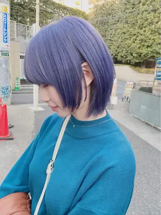 ショート カラー メンズウルフ🐺♡ ブリーチ♡ヘアメ🎀のヘアスタイル