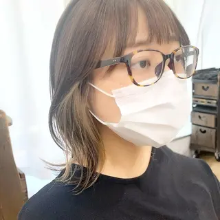 ミディアム カラー パーマ ヘアアレンジ メンズ キッズ ネイル マツエク・マツパ レイヤーカット 🌿透け感カラーのヘアスタイル