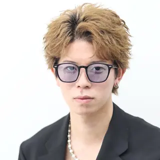 ショート カラー パーマ メンズ ハイトーン/メンズマ ッシュ/KYOHEIのヘアスタイル