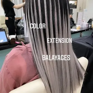 ロング カラー エクステ🩵ブリーチ 韓国ヘア🩵KAEのヘアスタイル