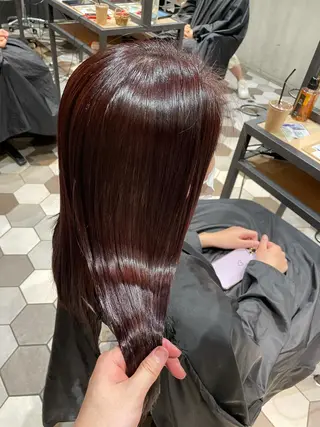 ミディアム 髪質改善、縮毛矯正 酸性縮毛矯正のヘアスタイル