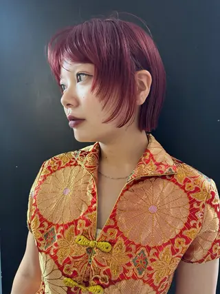 ショート カラー ヘアアレンジ 丸山渉/表参道 レイヤーボブのヘアスタイル