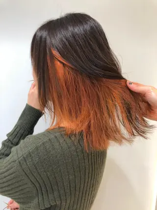 ミディアム カラー ウルフカット ハッシュカット/七海のヘアスタイル