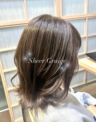 セミロング カラー ⭐️似合わせアップ ⭐️並木奏絵のヘアスタイル