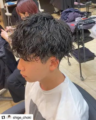 ショート カラー パーマ メンズ 🩷Eny terrace🩷のヘアスタイル