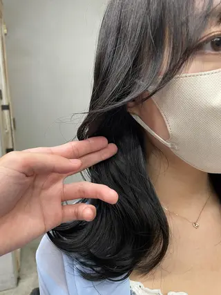 ミディアム 新宿/韓国ヘア/ 髪質改善ストレートのヘアスタイル