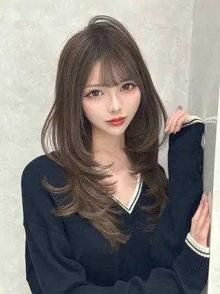 セミロング 似合わせ/レイヤー /顔まわり/池田歩樹のヘアスタイル