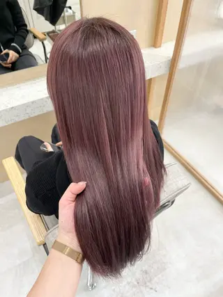 セミロング カラー ヘアアレンジ 🥀暖色韓国ヘア💕 保科侑花のヘアスタイル