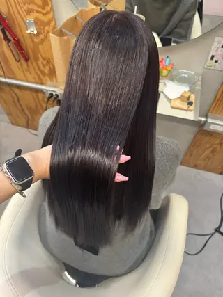 ロング カラー パーマ ハイトーン縮毛/縮毛 なーな🎀🤍のヘアスタイル