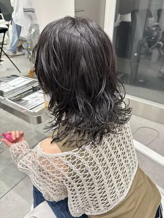 ミディアム パーマ すぎもと さき⚡️ レイヤー・*パーマのヘアスタイル