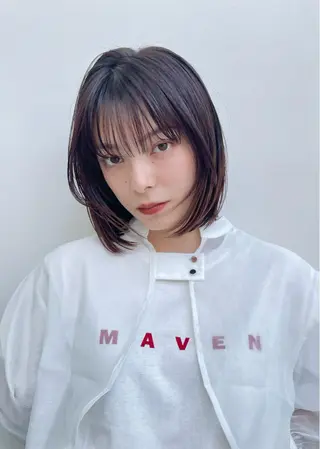 ミディアム カラー 脇野 茉優のヘアスタイル