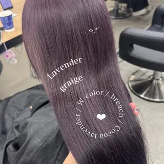 ロング カラー 暗髪🩶ラベンダー/ ブルー/ユウナ🤍のヘアスタイル