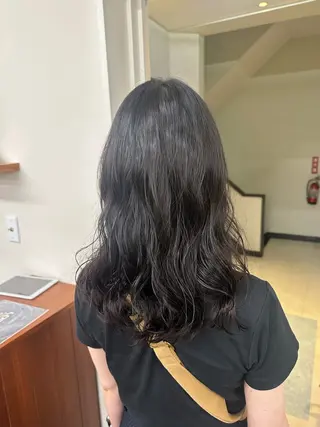 ミディアム パーマ 縮毛矯正・透明感 カラー💙acoのヘアスタイル