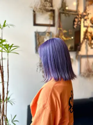 ミディアム カラー 💜推しインナー カラー/菊池柊真💜のヘアスタイル