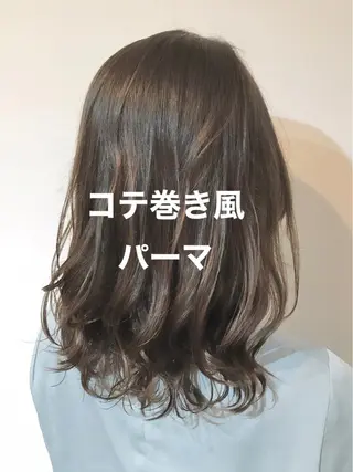 ミディアム 福岡口コミNo1🎀 コテ巻き風パーマ専門のヘアスタイル