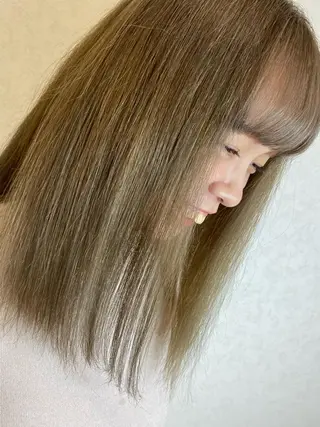 ロング カラー ムトウセイマ/ 縮毛矯正/ブリーチのヘアスタイル