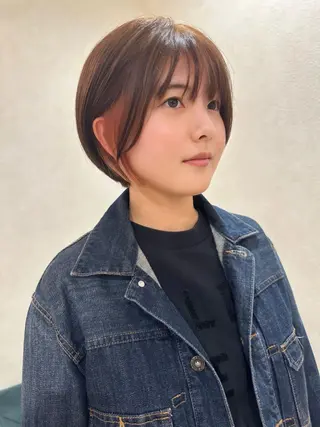 ショート かえ🩶韓国ボブ🎀 透明感カラー🥣のヘアスタイル