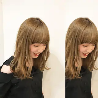 セミロング カラー ヘアアレンジ 嶋佐 昌大 シマサマオのヘアスタイル