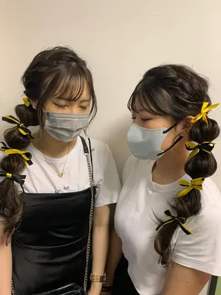 カラー ヘアアレンジ きむえり/髪質改善 /うねり広がり改善のヘアスタイル