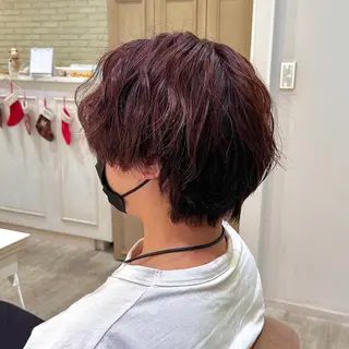 ショート カラー メンズ ミユ🎀長さ出し 🎨デザインカラーのヘアスタイル