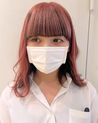 ミディアム 渋谷ハイトーン/ デザインカラー阿部のヘアスタイル