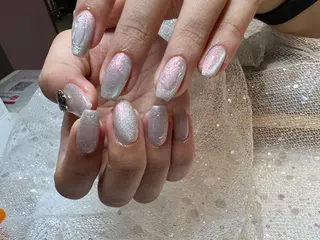 ネイル リボン、ガーリー パーツ放題専門店のネイルデザイン