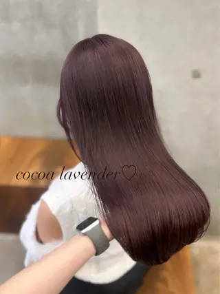 ロング カラー 🌷ラベンダーピンク 顔まわり🌷ねいろのヘアスタイル