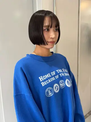 ショート 透明感カラー/パーマ /烏丸御池/寿々乃のヘアスタイル