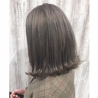 ミディアム カラー ヘアアレンジ 透明感♡︎♡︎ 佐々木早苗のヘアスタイル