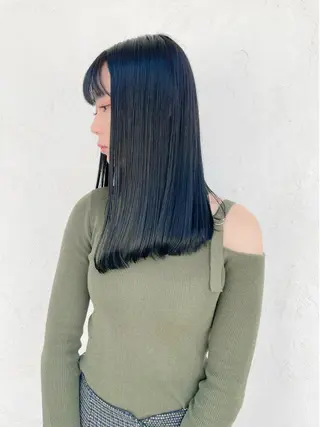 ロング カラー 顔周りカット 【オノザワリョウ】のヘアスタイル
