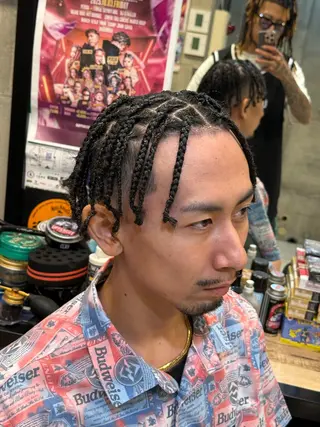 ミディアム ヘアアレンジ メンズ BINGO HAIR WORKS 【ビンゴヘアワークス】所属・🎱メンズフェード 特化HYOGA🎱のヘアスタイル