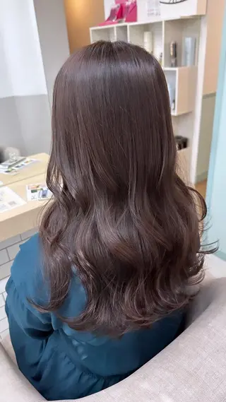 セミロング カラー パーマ 韓国ヘア🖤 YURINAのヘアスタイル