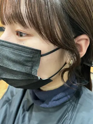 ミディアム カラー パーマ ヘアアレンジ メンズ キッズ ネイル マツエク・マツパ アイブロウ 久木原 ゆりのヘアスタイル