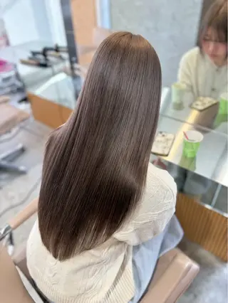 セミロング ミルクティーベージュ レイヤー/あげは🎀のヘアスタイル