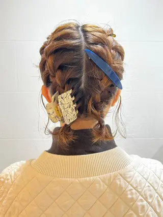 ミディアム カラー ヘアアレンジ キッズ マツエク・マツパ アイブロウ 透明感カラー🫧ヘア セット🫧松本菜月の眉毛・アイブロウイメージ