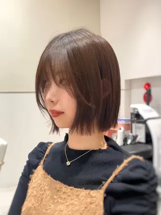 ミディアム カラー パーマ ヘアアレンジ 小野寺瑞希 /最小顔カットのヘアスタイル