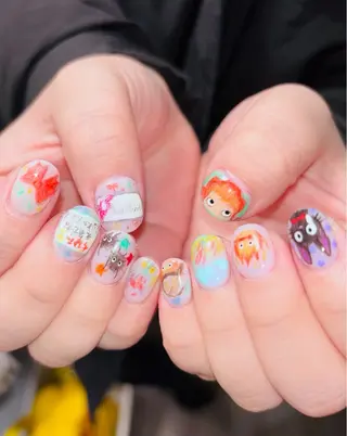 ネイル 銀河屋 の猫のネイルデザイン