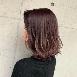ミディアム カラー hub hair レイヤー/透明感のヘアスタイル