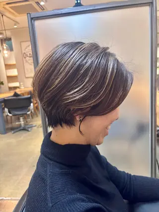ショート カラー パーマ ヘアアレンジ メンズ ✨髪質改善/透明感✨ 西野　陽のヘアスタイル