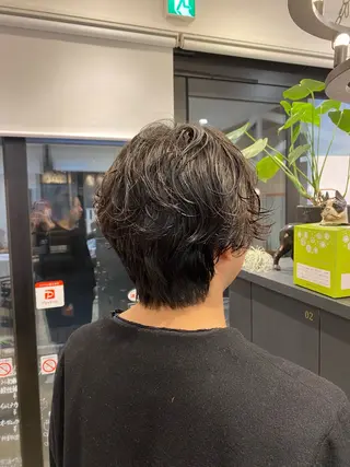 ショート パーマ メンズ 柴田 枝利子のヘアスタイル