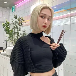 ショート カラー ハイトーン/水素 honoka🌺のヘアスタイル