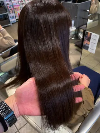 ロング カラー 地毛風ストレート/ 髪質改善/榎本流行のヘアスタイル