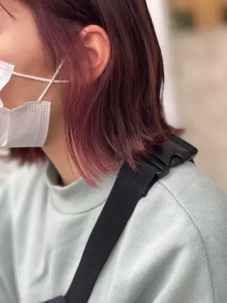 ミディアム カラー 饒平名 知也のヘアスタイル