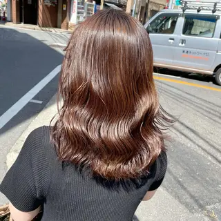 セミロング カラー 髪質改善特化 安東駿介のヘアスタイル
