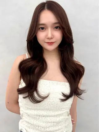 ロング カラー 🇰🇷韓国レイヤー ケアカラー／田川佑紀のヘアスタイル