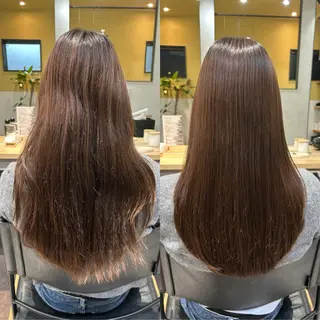 ロング パーマ hub hair レイヤー/透明感のヘアスタイル