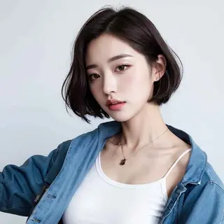 ショート 韓国風 レイヤーカットのヘアスタイル